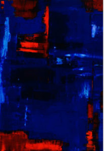 Reflection No7 Red on Blue, 2015
